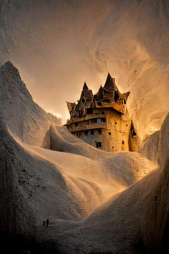 Cardboard castle in the french alps --q 2 --ar 5:7