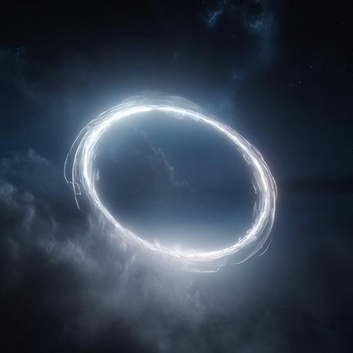 a minimalistic astral silver halo, luminous and dreamlike scenary, divine and elegant, ethereal, cinematic lightning, hyper detailed, 8k HD, high resolution --v 5