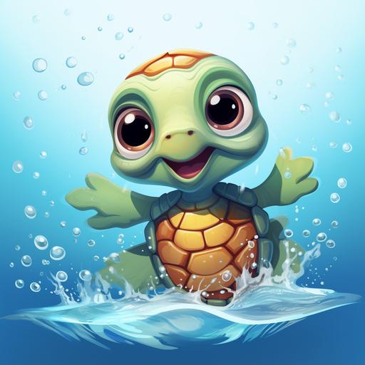Cartoon Baby sea turtle