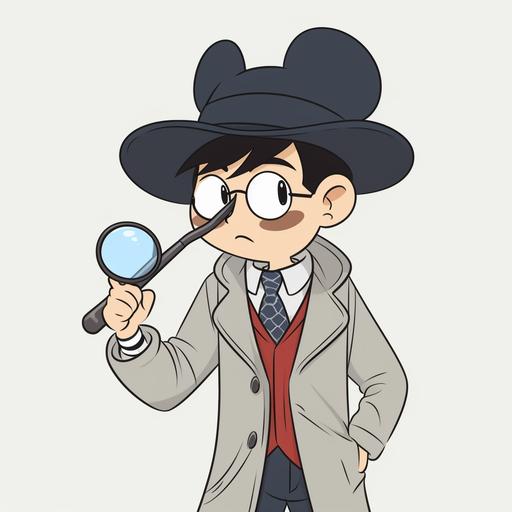 Cartoon character Detective Conan wearing Mickey Mouse ears --v 5