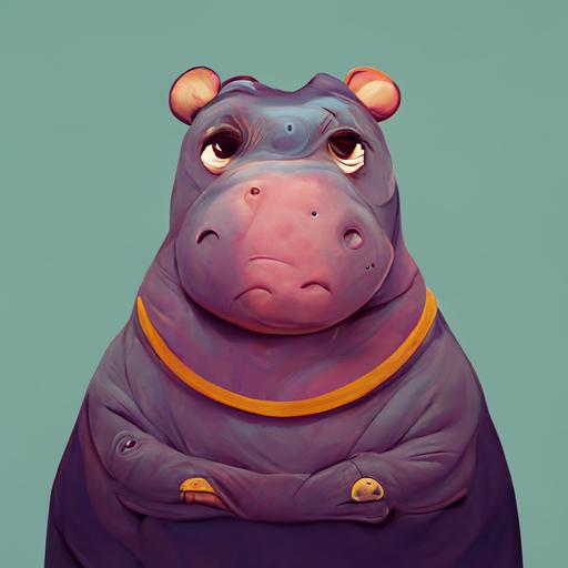 Cartoon hippo character