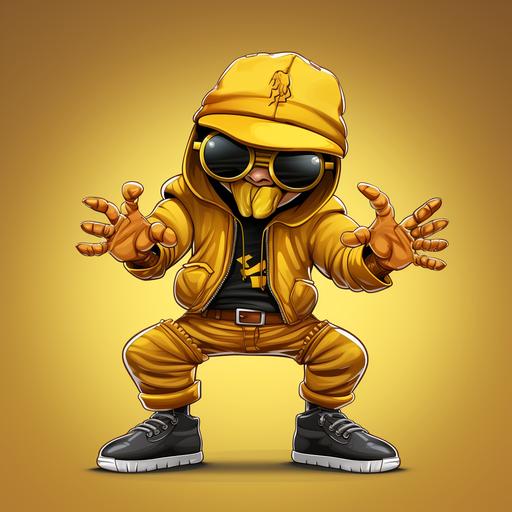 Cartoon style scorpion dressed as a rapper doing the dab --q 2