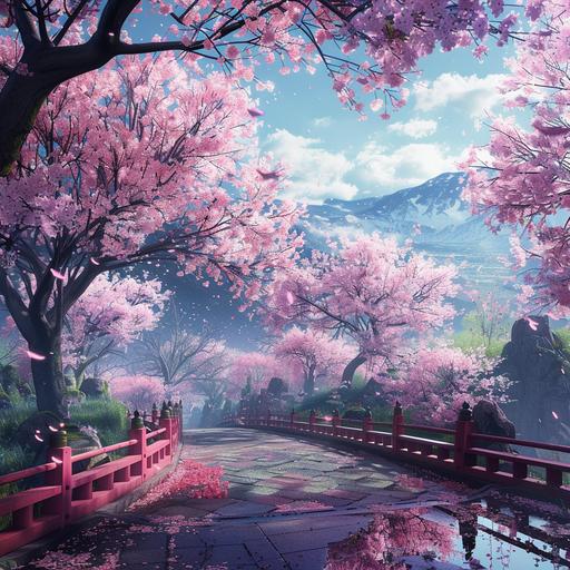 Cherry blossom trees,anime,8k