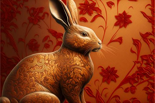 Chinese New Year, Rabbit, 2023, Desktop Wallpaper, Extreme detail, High resolution --ar 3:2