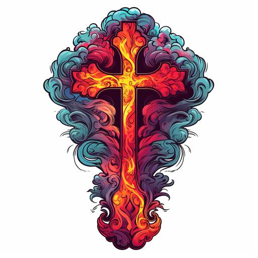 Christian cross sticker
