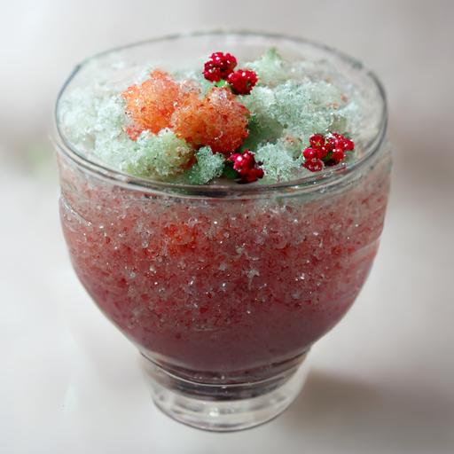 Christmas drink tapioca straw snow glass sparkling fruit ice