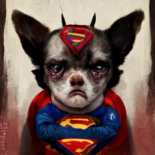 superman,chihuahua,bad boy,crying