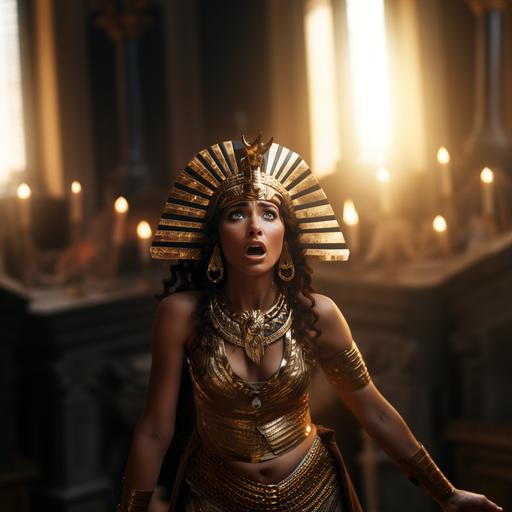 Cleopatra Viii Selene ,cinematic sunlight, funny, extreme Exaggerated pose, extreme Exaggerated facial expression,full HD