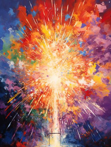 Close-up of a basketball goal net on fire, in a powerful expressive oil painting, depicted as an explosion of a spectacular nebula. By LeRoy Neiman. 8k --ar 18:24 --v 5.2