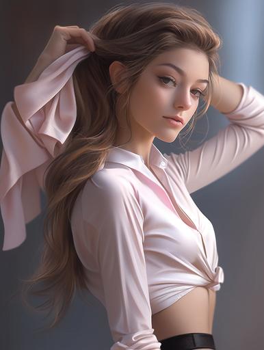 College girl wearing high skirt and sheer white shirt, portrait photography by artgerm, Super photoreal, Upper body, Cute Japanese high school girl, 20 years old, Beautiful model, Athlete figure, Professional k-pop idol, Drooping eyes, Perfect eyes, Cute, Sweat, sweaty skin, wet skin, 3d, superphotoreal, hyperreal, photorealistic, global illumination, ::1 --no Chubby, 2d, anime, manga, little girl, baby face, round face, rain, dirt, asian, slippery chin, --ar 3:4 --s 100 --niji 5 --style expressive --niji 5