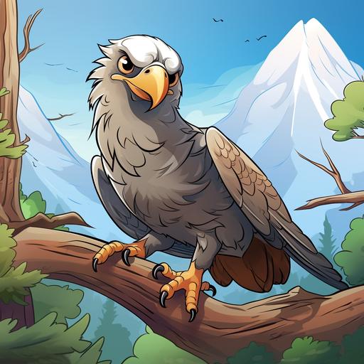 /Colored page for kids,hawk, cartoon style, thick lines, low details, no shadow –ar 9:11