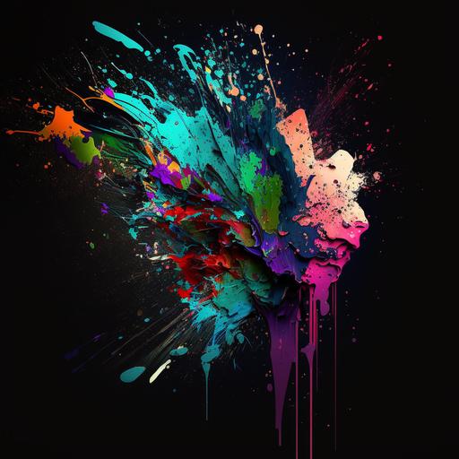 Colorful abstract art paint splatter desktop wallpaper: antimatter::1 --v 4