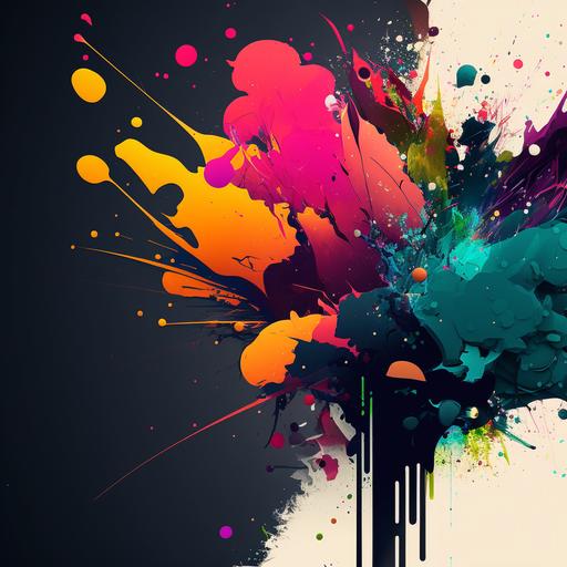 Colorful abstract art paint splatter desktop wallpaper: antimatter::1 --v 4