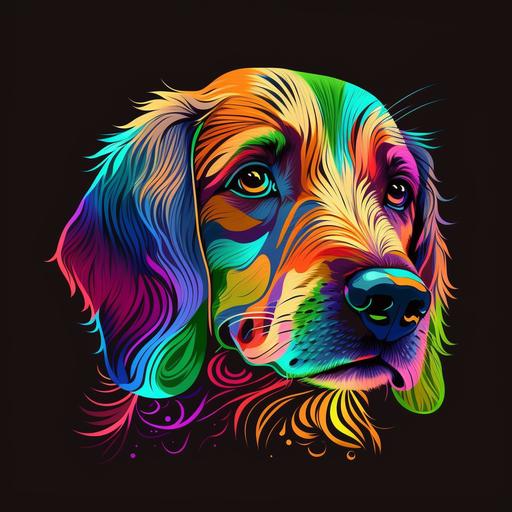 Colorful dog face with cartoon cute colors,8K,HD
