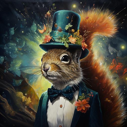 Coniferous dreams, where pineapples wear hats, Squirrels breakdance, and galaxies chase cats. --v 5.2