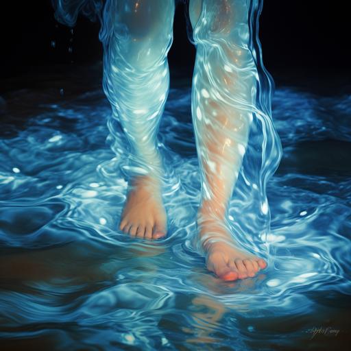 Cool luminescent waves Wash against my ankles
