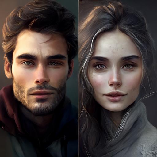 Creación de animaciones de hombre y mujer que son mejores amigos para usar en foto de perfil
