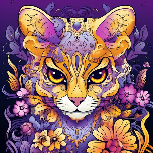 Create Coloring Book cover ,Inspirational Coloring Book for Kids about halloween animal thailand ,Tightly, the yellow tone mixed with purple gives out a tech style that is strange, modern, like the world doesn't forget, allowing children to be creative.