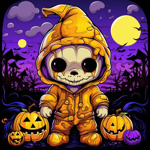 Create Coloring Book cover ,Inspirational Coloring Book for Kids about halloween animal thailand ,Tightly, the yellow tone mixed with purple gives out a tech style that is strange, modern, like the world doesn't forget, allowing children to be creative.