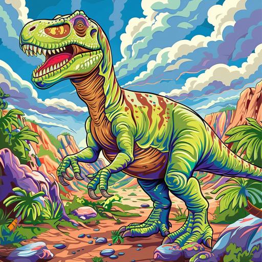 Create a full color a front and back cover for my dinosaur coloring book for kids