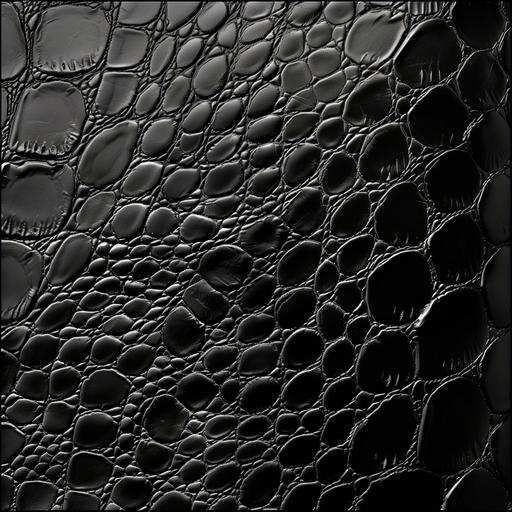 Create a high-resolution square image of black snake skin, specifically designed for use as a pattern in the fashion world. Ensure detailed capture of scale textures and maintain visual coherence throughout the design. The image should be large enough to be used as a repeating pattern on clothing and accessories --v 6.0