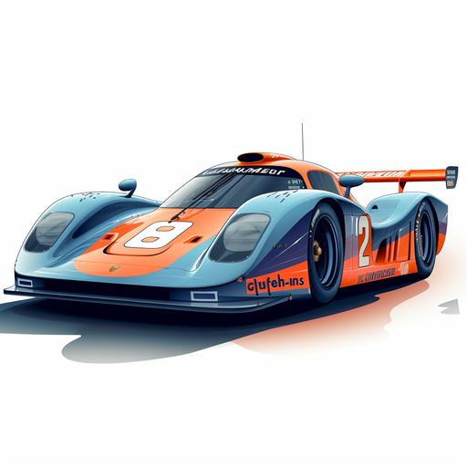 Create a hyperdetailed UHD vector flat illustration about [Porsche 962c], with no outlines and delicate gradients, isolated on a white background. The illustration should be in a dynamic and energetic style, showcasing a masterful level of expertise. The purpose of the image is to be used as a poster for an upcoming motor sports event. The color set up should consist of bold and contrasting colors such as reds, blacks, and whites to complement the overall theme. Incorporate dramatic lighting elements to enhance the image, keeping in mind the target audience of motor sports enthusiasts aged 15-50. Convey a sense of excitement and adrenaline through the artwork. The illustration should include a high-speed race car, a motorcycle, a racing helmet, a checkered flag, a speedometer, a racing circuit, a trophy, and a cheering crowd. --v 5.0