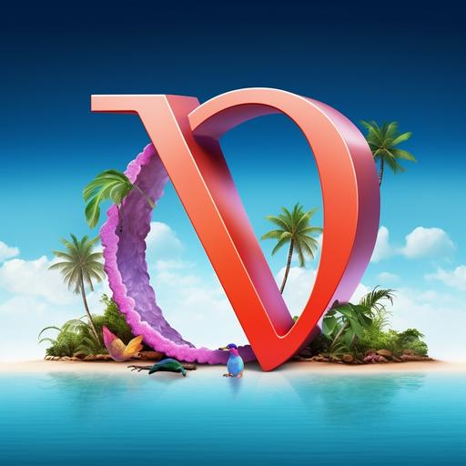 Create a summer vacation logo using the letters 