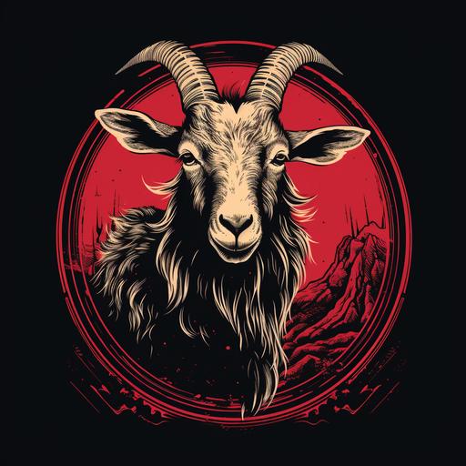 Create a t-shirt design with the goat farm logo, with off white inspiration