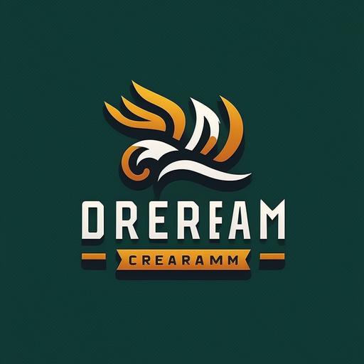 Create a vibrant and modern logo for an app called 'Dream Team Creator'. The logo should incorporate elements of sports and teamwork, such as stylized sports figures or players, along with a unique symbol or icon that represents the concept of generating combinations of players. Use bold colors that evoke excitement and enthusiasm. The app's name, 'Dream Team Creator', should be clearly legible and integrated into the design, with a contemporary font that complements the overall theme.
