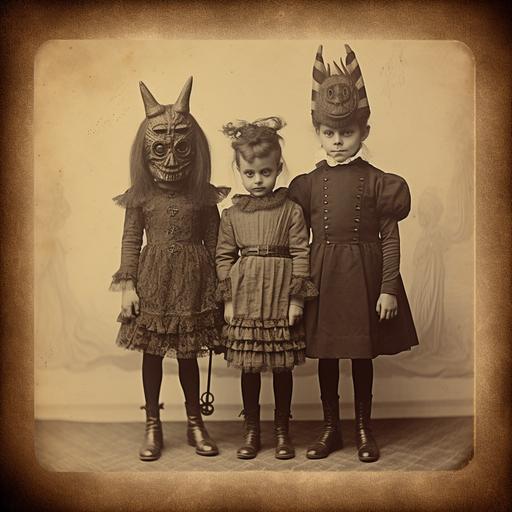 Creepy Kids Photo Victorian Children Vintage symbolic Horror Printable Weird Vintage Photo Art Halloween Cabinet Card Download Wall Art