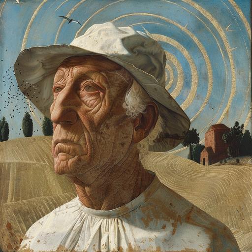 Crop Circles in his faces by Piero della Francesca --v 6.0