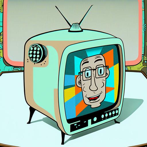 Cupehead retro cartoon graphica shown on a tv display::21 A techpunk translucent 1950s dial TV set with a TV screen displaying an old timey cartoon, oozing viscous glass frame::13 A Minimalist   Realist   Photorealistic piece by Josef Albers, Sol LeWitt, and Chuck Close depicting a simple, cyan-colored cube floating in a void against a plain white background, spotlight, stark geometry, clean line work, clean composition, futuristic and meditative, minimalist, cgsociety --v 4