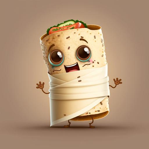 , Cute Cartoon Burrito Character, cartoon, funny, Character, healthy