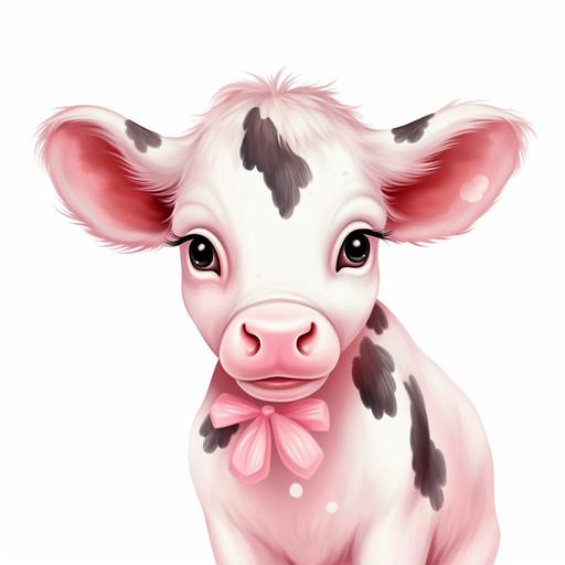 Cute Cow Clipart Dairy Cow Animals Cow PNG Pink Cow Famer Farm PNG Hearts Adorable Cow Sublimation Milk Cow Printable Baby Cow Farm Illustration Print