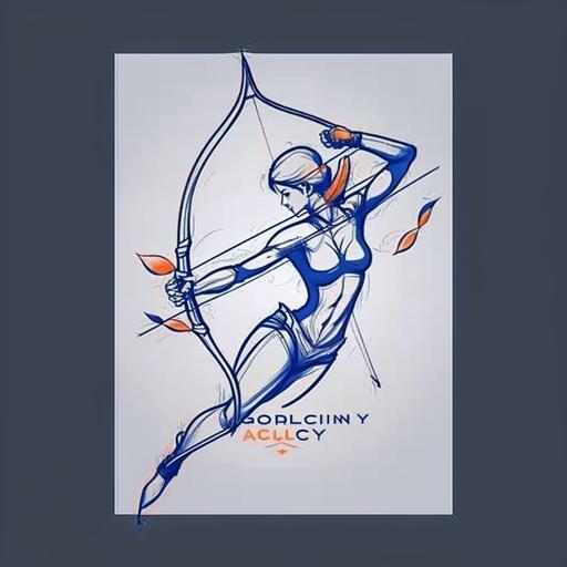 logo archery shooting club blue orange