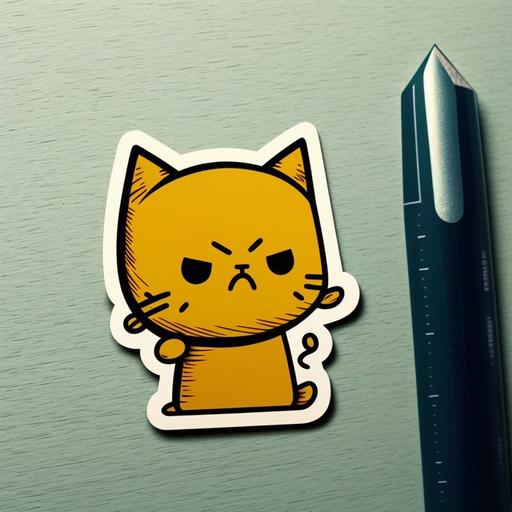 Dangerous kitten stickers, cat stickers, cats, minimalism, cartoons, stick figures