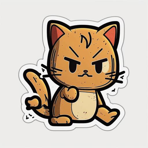 Dangerous kitten stickers, cat stickers, cats, minimalism, cartoons, stick figures, no background
