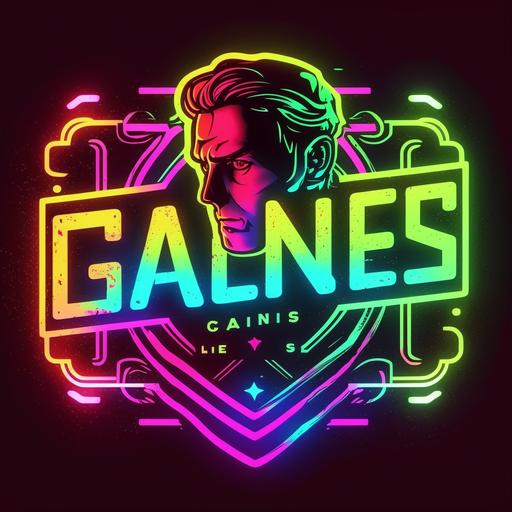 'Danny Calles' streamer and gamer logo, neon lights, colorfull