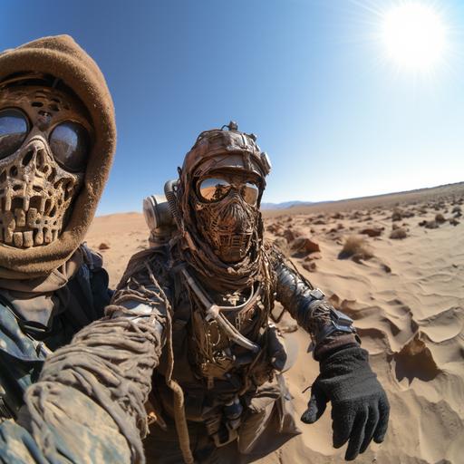 Darvaza gas crater, taking a selfie with gopro, Unsettling Egyptian Mummy --s 750