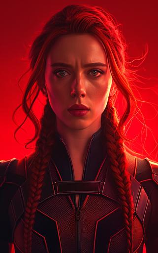 Design a striking portrait of Black Widow with a Canon EOS 6D Mark II DSLR camera, featuring an ISO of 6400 for a cinematic look. Introduce chalcedony-inspired colors to enhance the visual impact of this iconic female superhero's image. Imagined by M A Aguilar, MegUSN1 --ar 10:16 --v 6.0 --s 250 --style raw