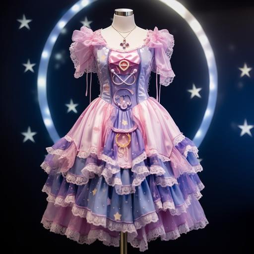 Detailed and asymmetric dress by Japan brand Angelic pretty inspired of jellyfish and Sailor moon
