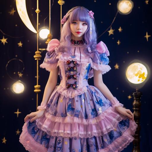 Detailed and asymmetric dress by Japan brand Angelic pretty inspired of jellyfish and Sailor moon