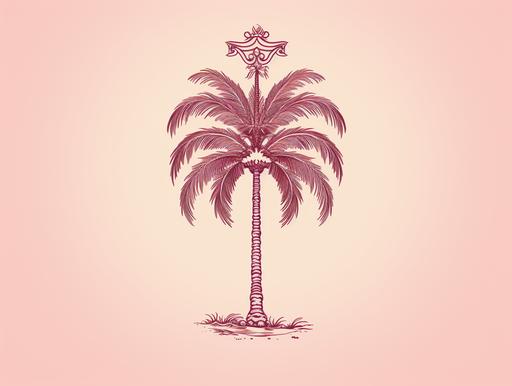 a cartoon palm tree is on a pink background, in the style of berlin secession, classic tattoo motifs, vintage aesthetics, post-internet aesthetics, flickr, sublime typography, fatima ronquillo --ar 4:3 --q 2