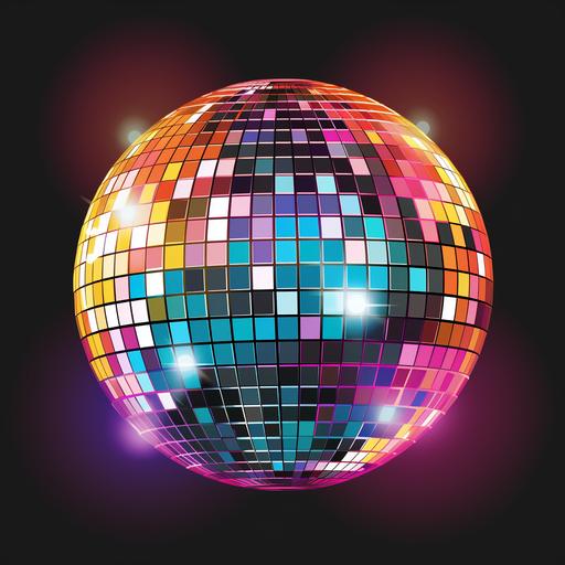 Disco ball Vector icon Disco ball Vector icon Disco ball Vector icon. Party. Dj. Night Club. Mirror glitter disco ball. Retro music poster. 80s. Party 70s. Psychedelic.