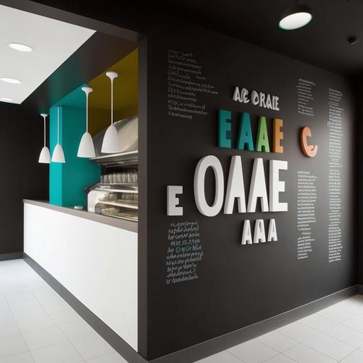 Diseñe un arquitectónico para un restaurante de comida rapida con el nombre de “Los Majares”. El esquema de colores debe ser gris bien oscuro blanco y cafe. También puede incorporar elementos gráficos. Debe tener un letrero.