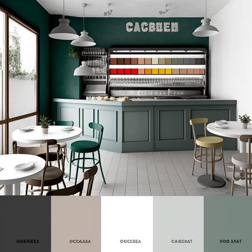 Diseñe un arquitectónico para un restaurante de comida rapida con el nombre de “Los Majares”. El esquema de colores debe ser gris bien oscuro blanco y cafe. También puede incorporar elementos gráficos. Debe tener un letrero.