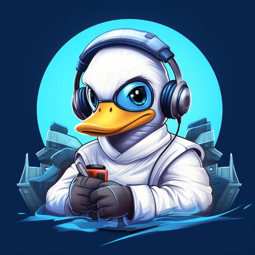 Doctor Dirty Duck gamer icon with duck playing a game