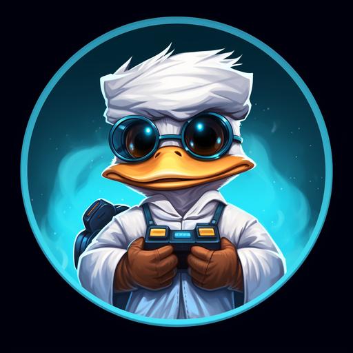 Doctor Dirty Duck gamer icon with duck playing a game