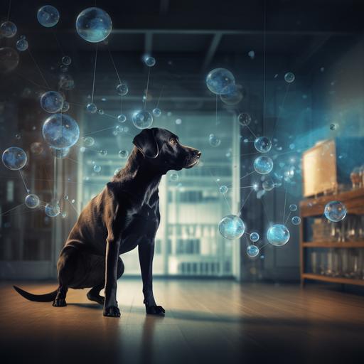 Dog Detecting Odor Molecules