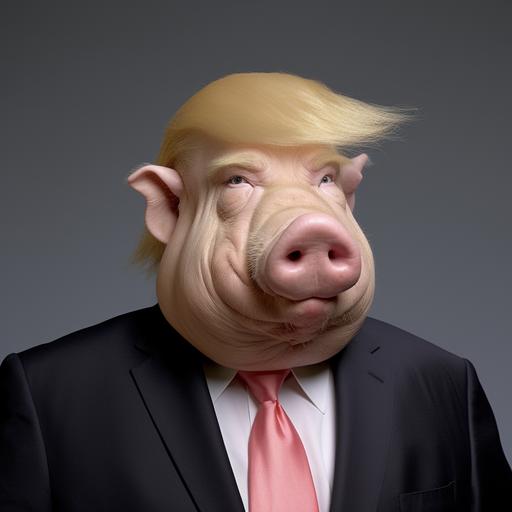 Donald Trump wearing a nose pig chalcedony